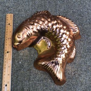 Copper/Tin Salmon jello mold wall decor
